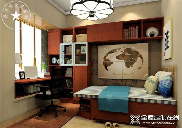 博萨尼全屋定制中式装修效果图，清雅中式风全屋家具