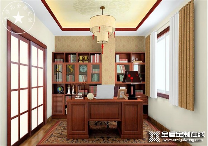 博萨尼全屋定制中式装修效果图，清雅中式风全屋家具