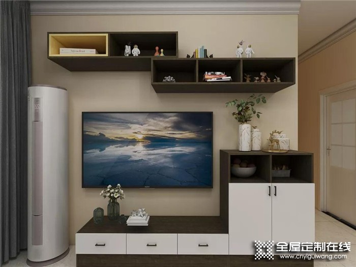 亚丹定制电视柜设计案例，收纳和颜值共存