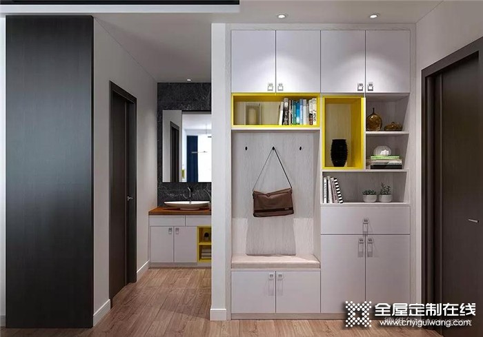德维尔全屋定制入户柜设计，帮您打造家的第一印象