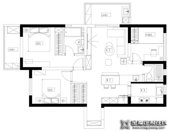佰丽爱家分享的105㎡现代极简3居室，隐形收纳系统，兼顾颜值与实用！