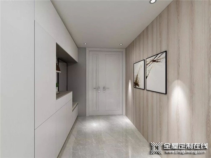 诗尼曼的玄关柜设计，不浪费一点空间，美貌与实用并存~