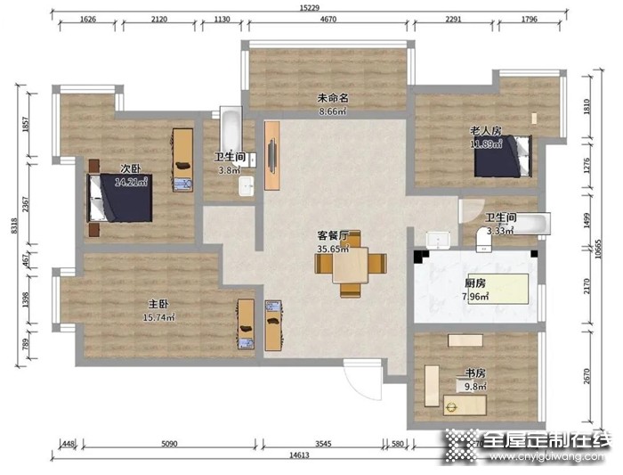 卡诺亚这套高颜值的三居室设计案例，值得100个赞！