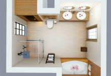 欧派打造的7㎡的日式卫生间，清新原木真的太赞了！