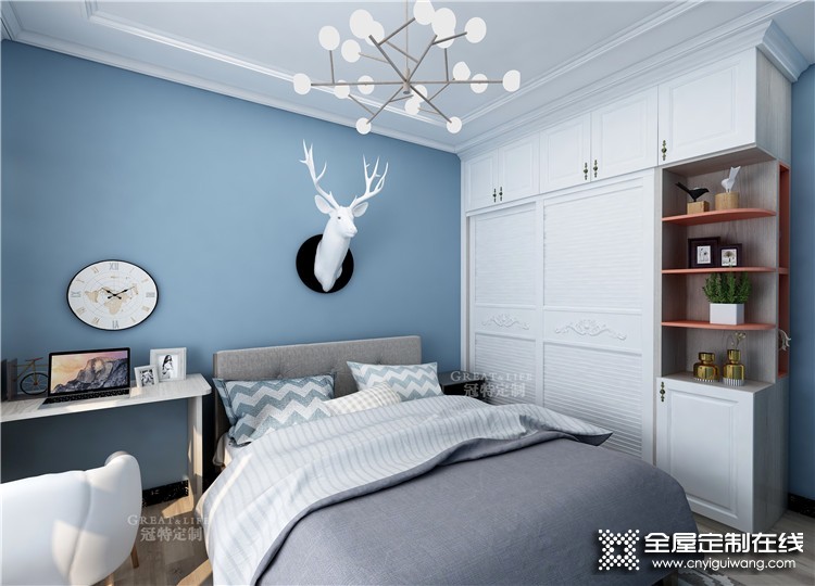 冠特定制卧室装修图，北欧风格全屋效果图